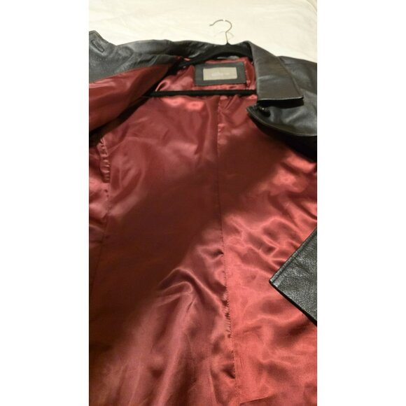 Croft & Borrow Leather Jacket Womens Size XL Black Button Down Front Fall Jacket - Picture 4 of 9